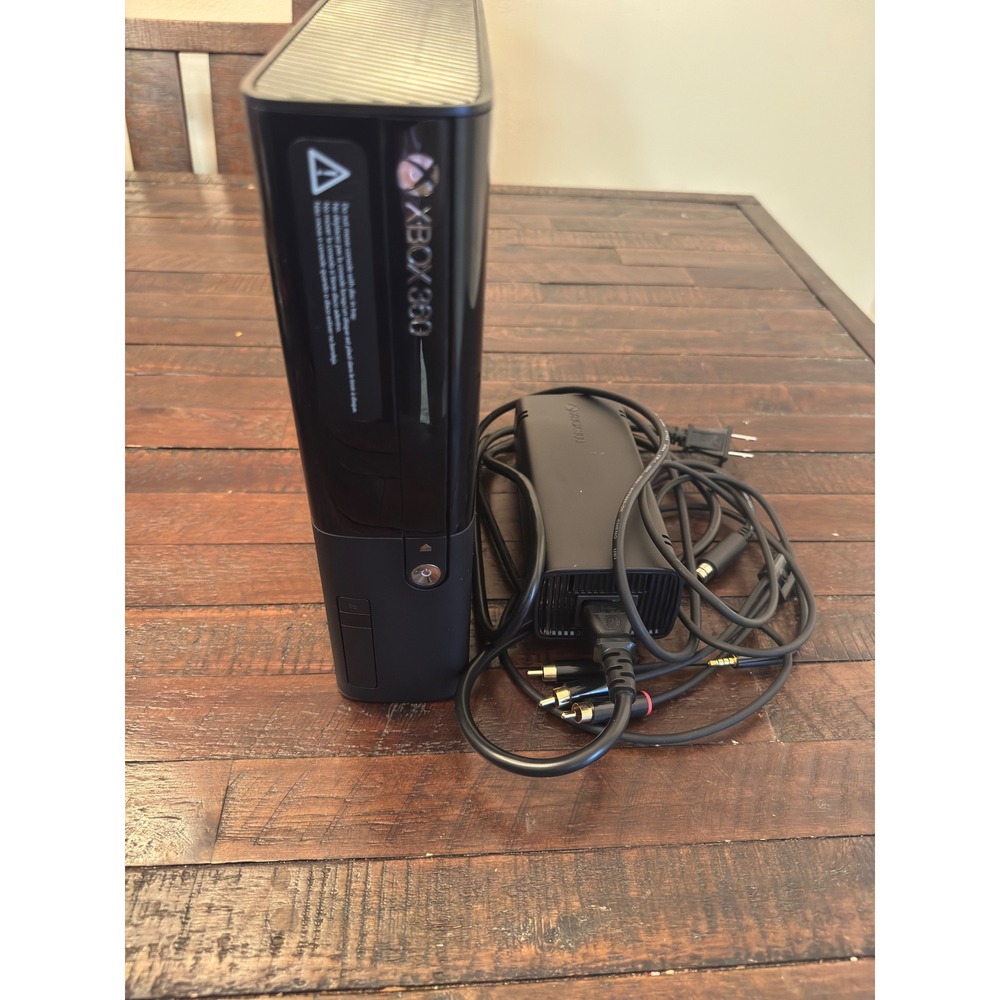 Microsoft Xbox 360 E Console Black with Power Supply and AV Cables 1538